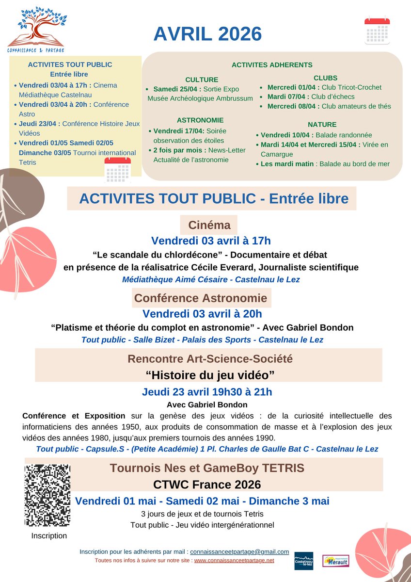 CetPartage's tweet photo. Sorties nature, conférences, astronomie, clubs… un programme riche pour apprendre, partager et se retrouver 🤝✨ https://t.co/xkKvah5fD7