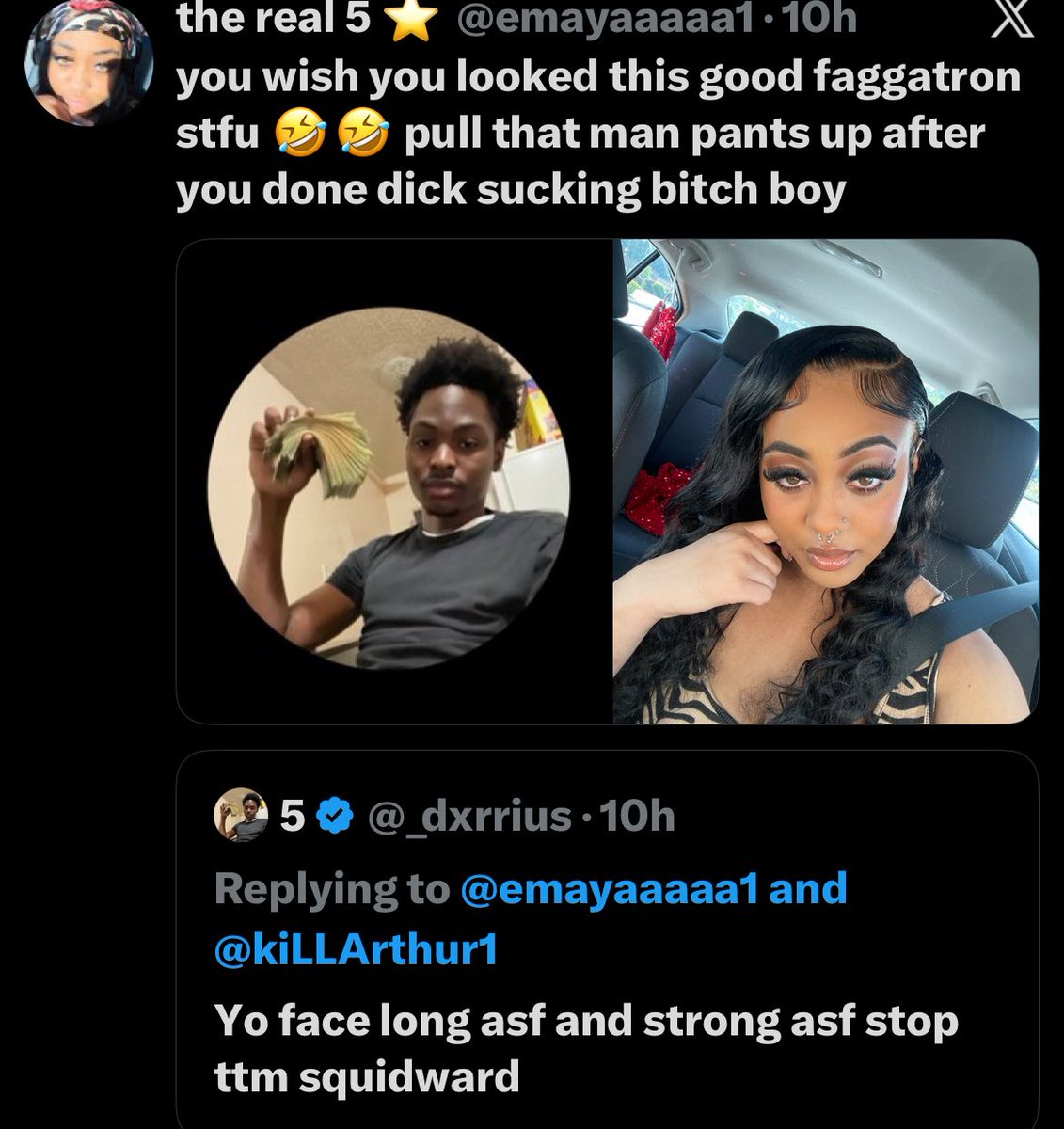 ocean4946's tweet photo. @_dxrrius @kiLLArthur1 Faggot shut up😂 https://t.co/EEc8JudcYP