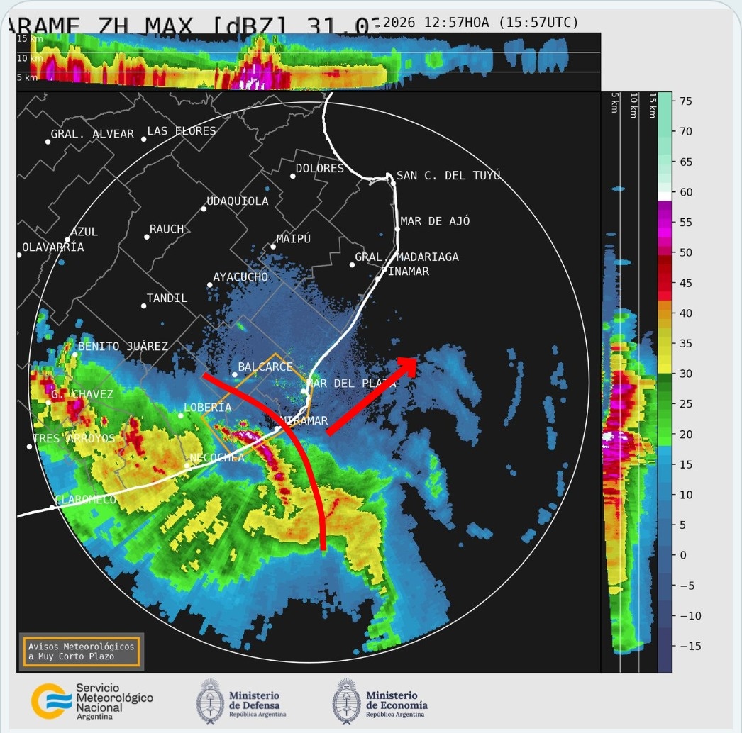 JuaniAyoroaOK's tweet image. INFO&amp;gt; Un sistema de mal tiempo en el sur de la pcia está dejando tormentas y lluvias. Hay zonas con más de 70 mm acumulados ya.
&amp;gt; Atencion⚠️ los próximos minutos #Miramar por una posible tormenta con lluvias fuertes, granizo y ocasionales ráfagas fuertes.
&amp;gt; NO❌ llega al amba.