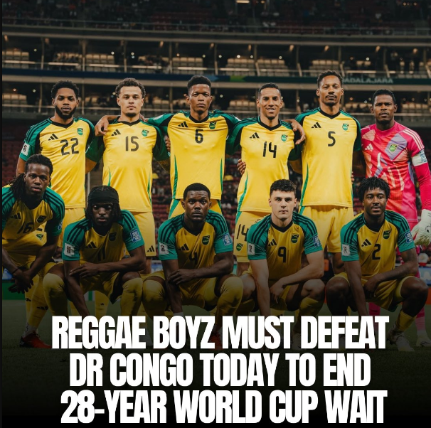 RushDemOut's tweet photo. 📷 𝐌𝐀𝐓𝐂𝐇𝐃𝐀𝐘: 📷 Jamaica 📷DR Congo📷

Massive day for the Reggae Boyz!

28 years of waiting comes down to 90mins. 🇯🇲The Reggae Boyz take on DR Congo today in Mexico for a final ticket to the 2026 World Cup. Kickoff at 4PM.

#ReggaeBoyz #WorldCup2026 #Jamaica #rushdemoutja https://t.co/UJT7hs05lq