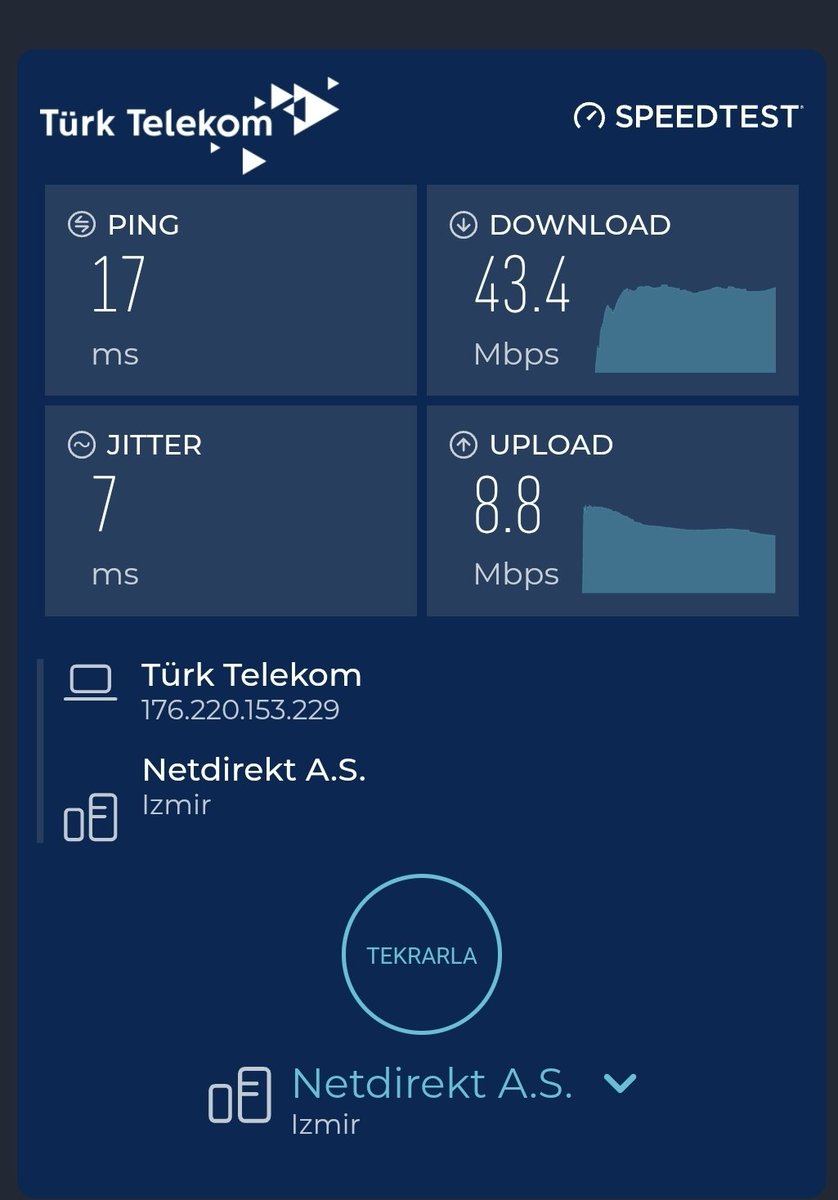 ErgunTurkoglu's tweet image. Türk Telekom 
4.5g ve 5g hiz testi 😆 
Sanırım hatti baska operatöre taşımak gerekli çöp olmuş bu 
@TTDestek fiyat iyi olması peki bisey ifade etmiyor hizmet lazim bize 

#5g #telekom #turkcell #vodafone