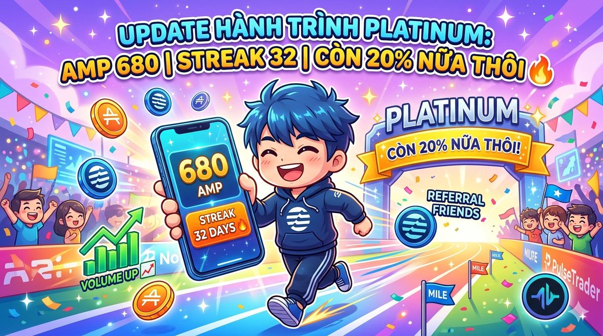 pool_kind's tweet photo. UPDATE HÀNH TRÌNH PLATINUM: AMP 680 | STREAK 32 | CÒN 20% NỮA THÔI  

Càng ngày để đạt level Platinum càng khó thật anh em ơi🔥

Mình là FOOL | ETHGas ⛽(❖,❖) đây, đang cày cuốc DecibelTrade trên Aptos mỗi ngày không ngớt. Từ ngày đầu mở position đến giờ, mình thấy rõ sự thay đổi: ban đầu volume nhỏ cũng ăn AMP ngon, nhưng càng về sau càng “khó nuốt”.

Mình đã cố gắng liên tục, nỗ lực mỗi ngày mới kéo dần khoảng cách. Chỉ còn khoảng 20% nữa là chạm Platinum thôi!

AMP hiện tại của mình: 680  
Streak duy trì đều đặn: ngày thứ 32 (không đứt)

Không phải ngày nào cũng trade lớn. Có hôm mình chỉ open close $500 để giữ streak và time in position
Nhưng quan trọng nhất là KIÊN TRÌ. Đây là marathon chứ không phải sprint.

Tuần vừa rồi trên Decibel:
• Phân phối 580.651 AMP cho 4.093 active wallets
• Riêng referral mang về hơn 153.728 AMP

Referral đang compound kinh khủng! Những người top đều làm 2 thứ song song: trade thông minh + referral mạnh. Chỉ trade mà không kéo bạn bè vào thì đang tự “underperform” so với hệ thống. Mình cũng đang tận dụng referral slot hết cỡ, vì càng nhiều người join → liquidity càng dày → volume càng tăng → AMP càng chảy mạnh.

Trading thực chiến mình đang áp dụng:
• Tránh wash trade hay bot ngu ngốc (hệ thống phạt nặng)
• Delta-neutral: long BTC + short ETH volume tương đương
• Hold ít nhất 30 phút, rồi close & open lại để generate volume thật
• Quản lý risk nghiêm ngặt: chỉ dùng 60-70% margin, không over-leverage

Lesson đắt giá: “Trade để sống lâu, không phải trade để chết nhanh”. Mình từng cháy 10k volume hồi đầu vì nóng vội, giờ thì cẩn thận hơn rất nhiều.

@Decibeltrade + @Aptos đang là “heaven cho trader” thật sự:
• Median block time chỉ 34ms, sắp xuống 10ms → tốc độ gần như CEX mà vẫn on-chain full transparent
• PulseTrader: unified dashboard, instant close 1 click, auto validate tick size, không còn fat-finger lỗi nữa
• https://t.co/Fvv92RFWQ4 tích hợp: thấy rõ on-chain signals từ hơn 1.8 triệu trader profile, copy top performer mà không sợ fake PnL

Tất cả tạo thành flywheel hoàn hảo: trade → data → insight → liquidity → volume → AMP

Giai đoạn này càng khó thì càng phải chơi thông minh. Đừng chỉ “present”, phải participate đúng cách:
- Maintain streak
- Kết hợp trading + referral
- Quản lý risk chặt chẽ
- Tận dụng speed + tool của Decibel

Mình đang ở vị trí 20% cuối cùng đến Platinum, nhưng mình biết nhiều anh em còn ở giai đoạn đầu hoặc giữa  đừng nản

Còn bạn thì sao ?
- AMP bao nhiêu rồi ?
- Streak được bao ngày ?
- Đang gặp khó khăn gì trong hành trình Platinum ? 

Ai cần tip referral hay early access code thì DM mình nhé (còn ít slot)

Cùng nhau build Decibel thành trading heaven trên Aptos nào anh em! 💛⚡

#DecibelTrade #Aptos #DeFi #PerpDEX #AMPs