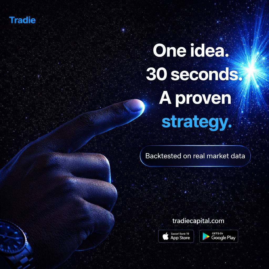 Tradieapp's tweet photo. Everyone has trading ideas.

Very few actually test them.

What if you could take any idea and turn it into a backtested strategy in 30 seconds…

Not opinions.
Not guesses.
Just real data.

That’s what Tradie Capital does. ⚡

#StockMarket #Trading #Investing #technicalAnalysis https://t.co/sZYflHFiZ8