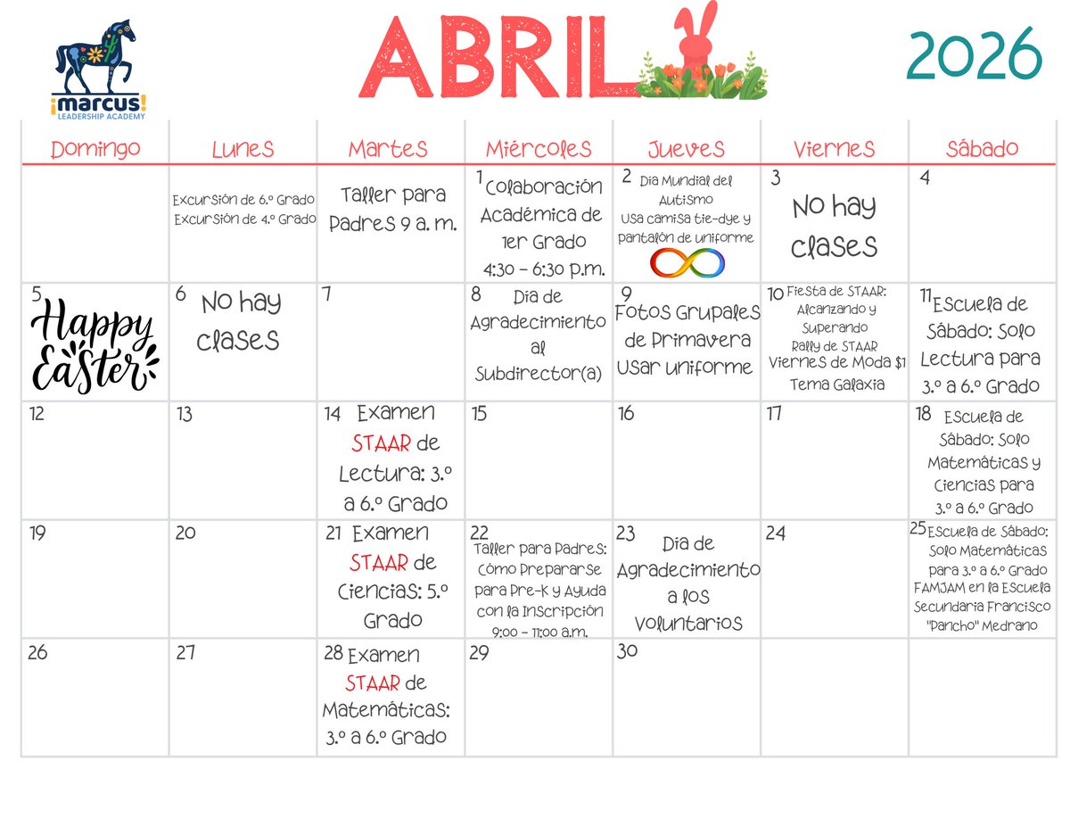 MLA_Mustangs's tweet photo. Cada día es importante, especialmente con las pruebas STAAR acercándose, así que por favor asegúrate de que tu estudiante esté presente y listo para brillar. Como siempre, si tienes alguna pregunta o necesitas apoyo, ¡estamos aquí para ayudarte! https://t.co/xYexxcI7s5