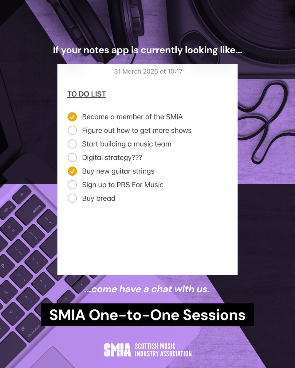 TheSMIA's tweet photo. Our SMIA One-to-One Sessions are now open for April 2026 ⭐ 

🎟️ Open to all SMIA members (our membership is free!)
📍 Online via Zoom
🗓️ Thur 9 / Wed 22 Apr 2026

🔗 https://t.co/Ks5QFDjEJa https://t.co/vSlg2SkK7D