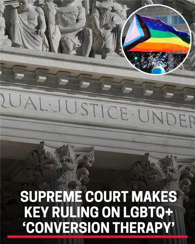 WKYT's tweet image. Supreme Court rules against Colorado ban on ‘conversion therapy’ for LGBTQ+ kids: wkyt.com/2026/03/31/sup…