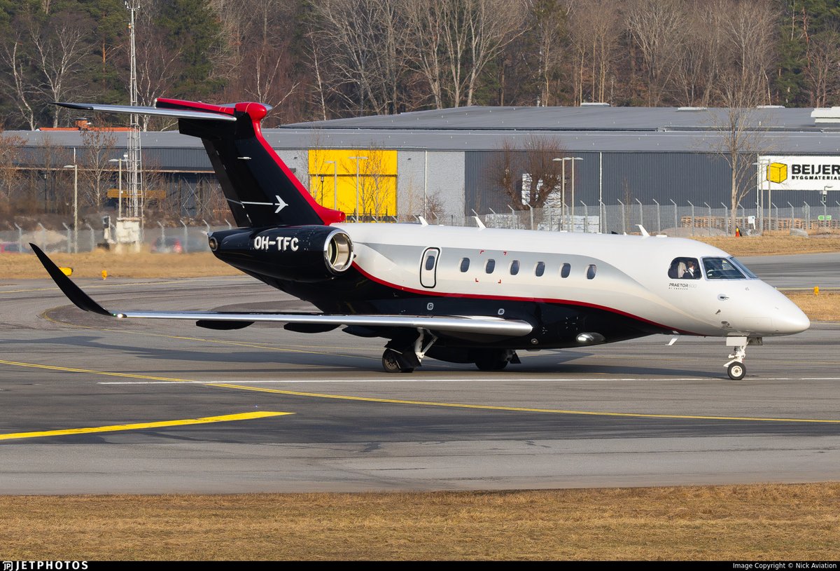 AboveEDXW's tweet image. #ABF9: Scanwings OY (#Embraer EMB-550 Praetor 600 • OH-TFC) 
11.0 km out at 39000 ft - heading NE with 992.8 km/h. HEL ➜ DUS
jetphotos.com/photo/keyword/…
4614 • 18:43:42
#GWT #EDXW #adsb