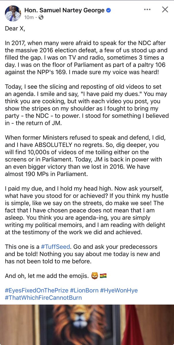 McNeil_DXS's tweet photo. “I stood for something I believed in - the return of JM”— Sam George. After all the fight wasn’t for you Ghanaians, it was just for the second return of JM https://t.co/ZQnGJhMUrq