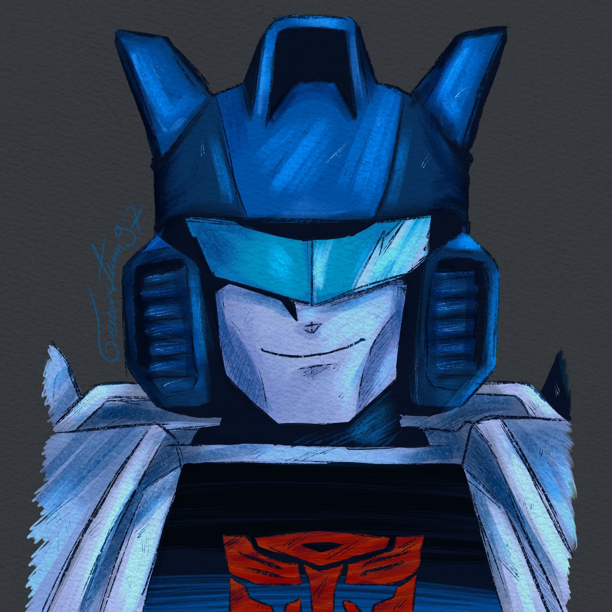 A quick sketch drawing of jazz, I used some of the new brushes from ibis paint xD 

#transformers #jazz