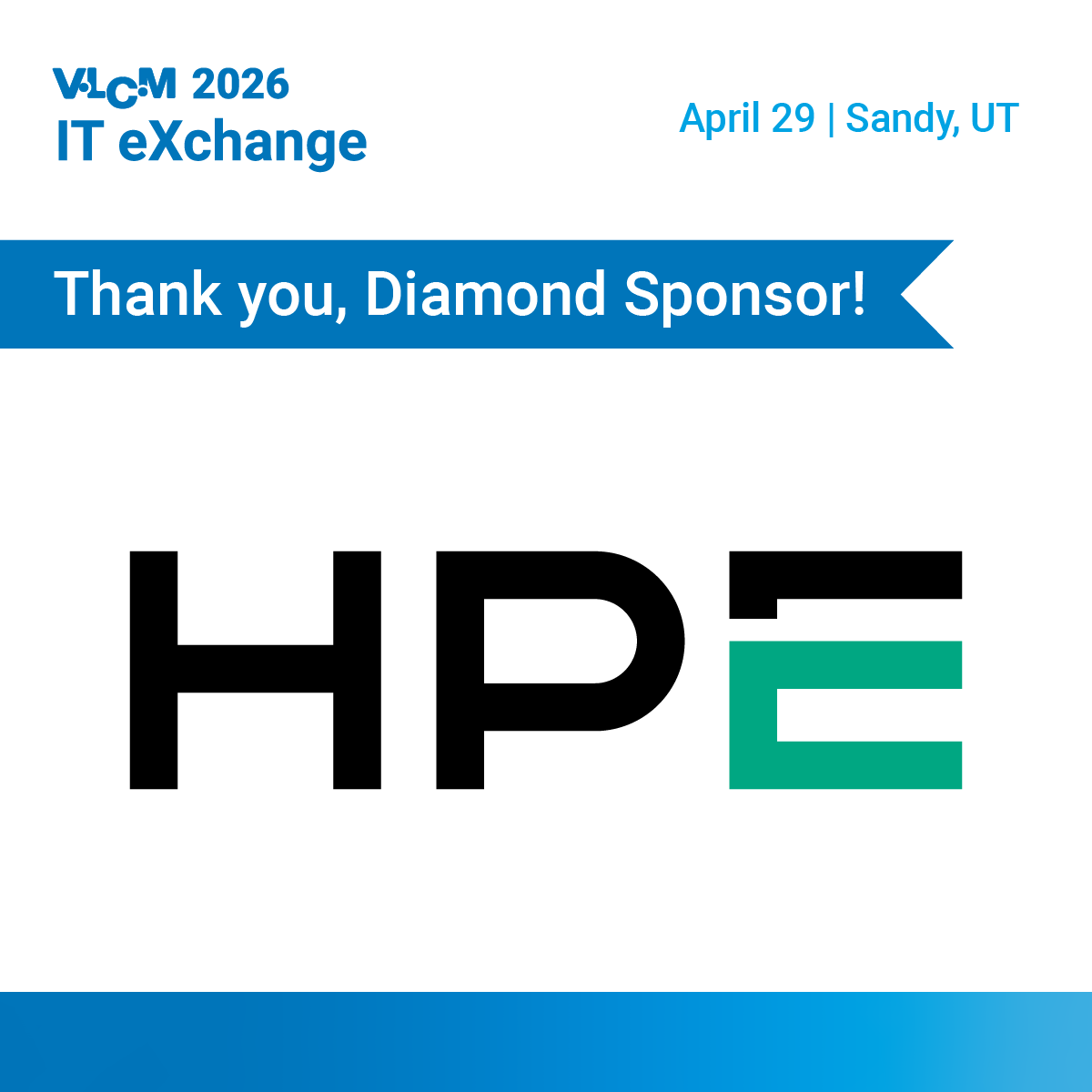 vlcmtech's tweet photo. We want to take a moment to thank our top Diamond Sponsor, @HPE for sponsoring IT eXchange! HPE will be hosting a Breakout Session, a Theater, and will be exhibiting on the trade show floor. https://t.co/ZZf8jZA8MO. https://t.co/Rg83OKyAEq