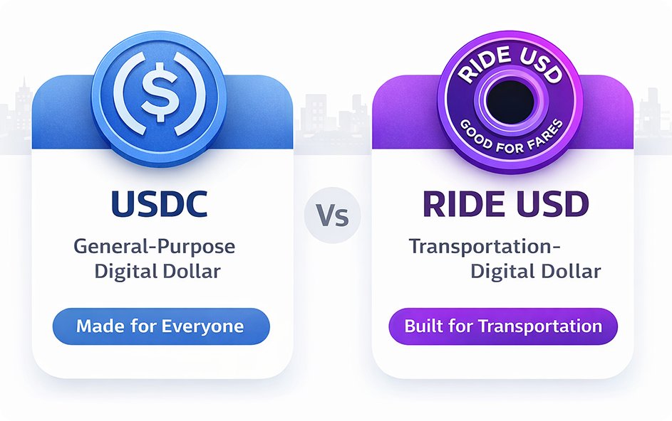 RideWallet's tweet photo. Why would transportation need a stablecoin like Ride USD if USDC already exists? Because transportation is not a normal retail payments industry. Small fares. High frequency. Fragmented operators. Employers & Government Subsidies, Incentives, and Multi-modal settlement. That’s exactly why we think mobility needs something more purpose-built like Ride USD. I broke it down 👉 learn more.
#RideUSD #Metroblox #USDC #DigitalPayments #Transportation #Solana #Fintech #Blockchain #Stablecoin #Mobility #FareCollection #MobilityPayments #OpenLoop #SharedLoop #RideEcosystem