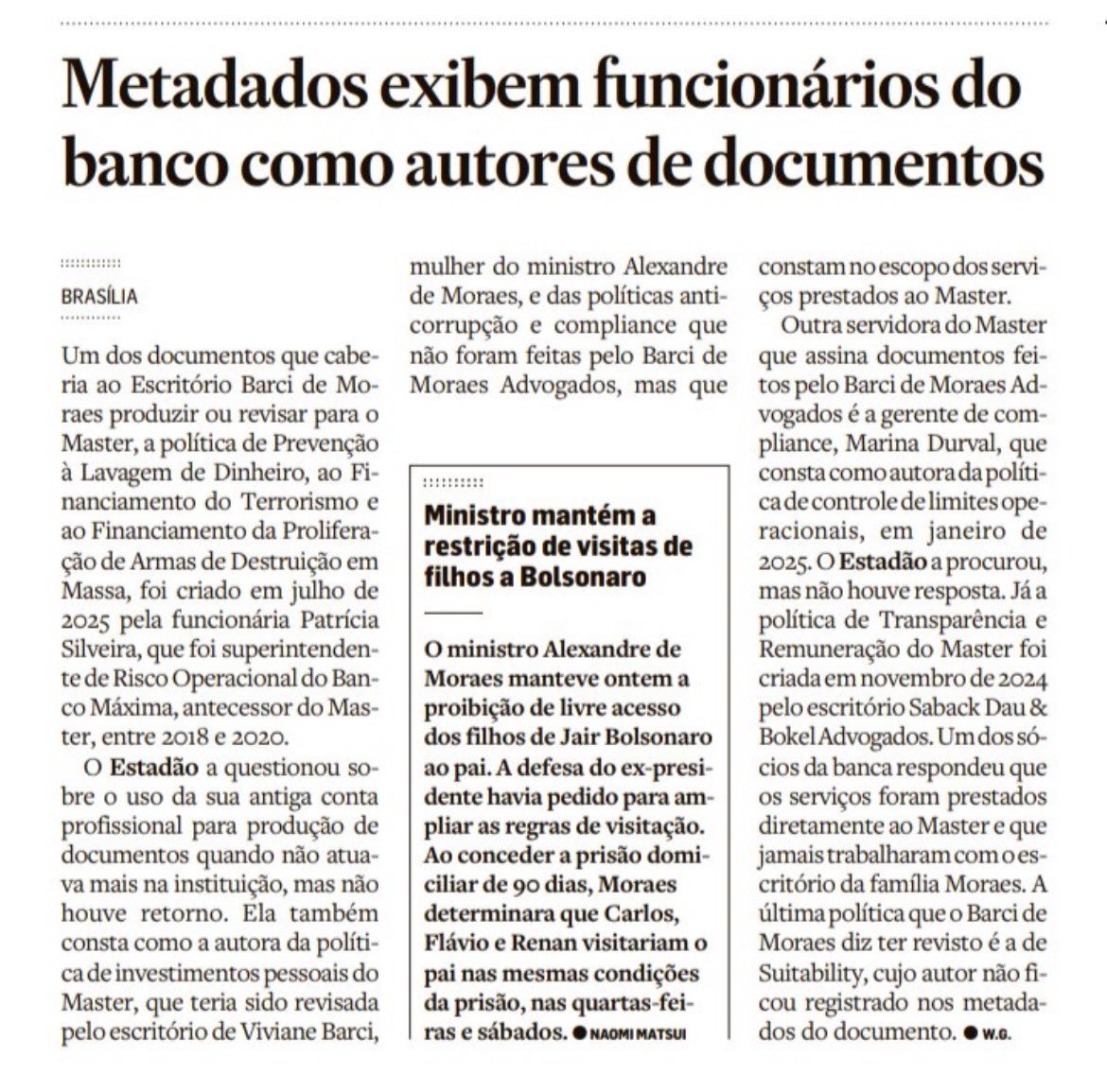 A imprensa continua avançando na investigação que deveria estar sendo feita na Procuradoria-Geral da República.