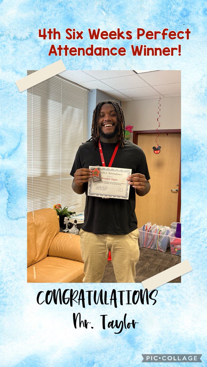 SMSDECC's tweet photo. Congrats to our very own Mr. Taylor on being the 4th six week’s PA winner! We truly appreciate you! https://t.co/F7D47CeahQ