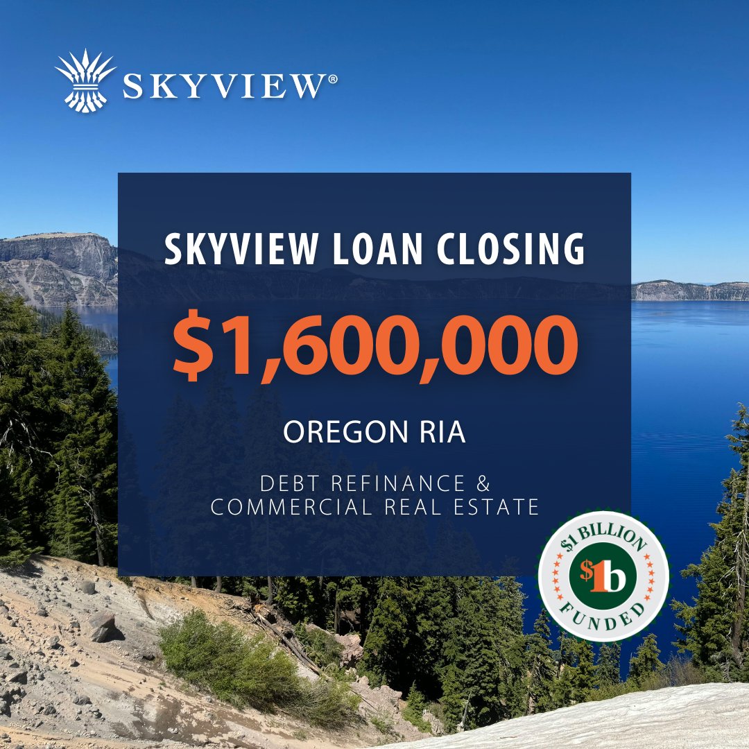 SkyViewPartners's tweet photo. Closing day for an RIA in Oregon! This loan was used for debt refinancing and commercial real estate.

Are you looking to secure capital for your next growth initiative?

Get pre-approved today to explore your financing options early, without obligation: https://t.co/thNssZf5rK https://t.co/F0oQ68pRE7