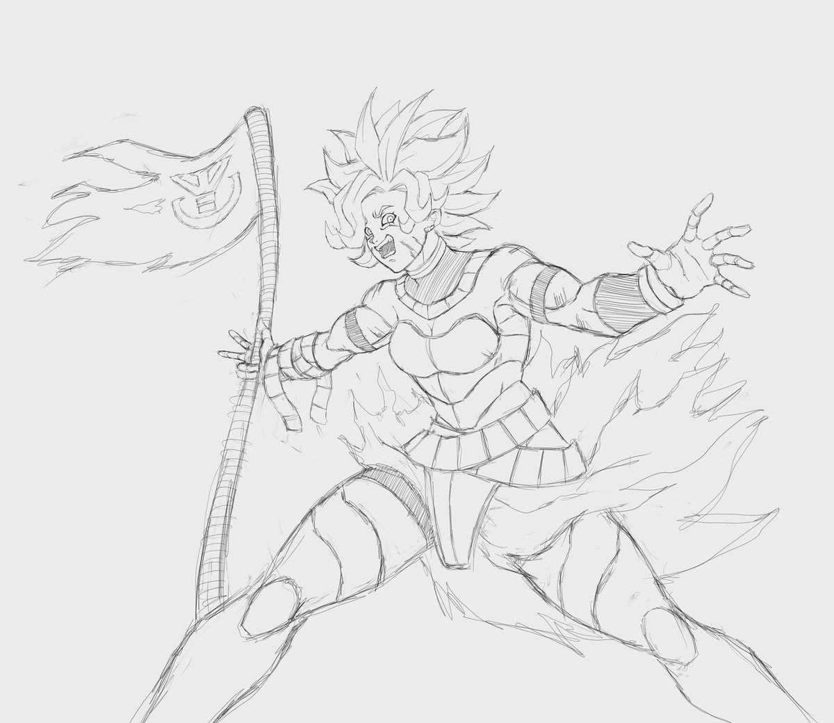 New oc Rengakura :) Saiyan!

Drawn by my bro who doesn't post.
So this acc is alive while I work with the last comm :)