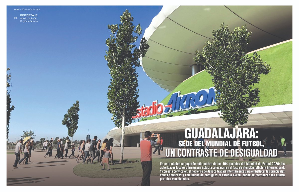 🔴#buzos | Guadalajara: sede del Mundial de Futbol, un contraste de desigualdad 🏟️⚽️

Detrás de esta andanada publicitaria se oculta un hecho por demás lamentable: la inversión pública y privada se ha concentrado en renovar las áreas turísticas y se evaden las necesidades
