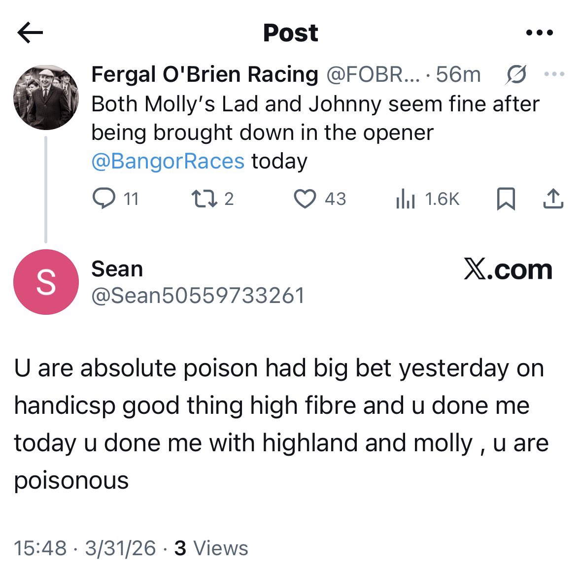 Fergal O'Brien Racing tweet media
