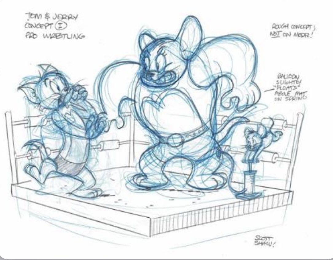 CutestNeko's tweet image. #tomandjerry A rough illustration by Scott Shaw 😅🤣👍.