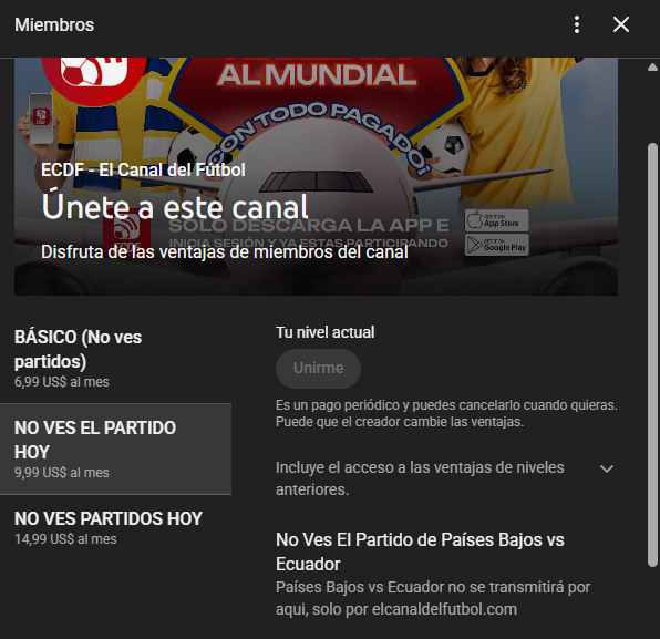 leonardoreinot's tweet photo. De un momento a otro, @ElCanalDFutbol decidió NO transmitir el partido de #Ecuador vs #PaísesBajos en #YouTube. Esto es inaceptable, una falta de respeto total al aficionado y un abuso al consumidor. Cambian las condiciones sin previo aviso y nadie responde.

@Arcotel_ec https://t.co/fmnKs9jODi
