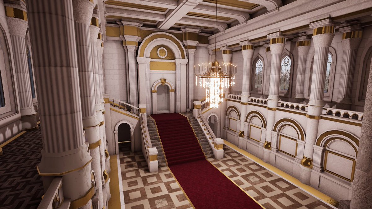 ViwiVR's tweet photo. I've finally finished a modeling commission from scratch.

I can now focus on my own projects and worlds. 

This work includes: A grand hall, 16 mostly unique rooms, a rooftop garden, 14 different ceilings, 6 unique windows, 4 unique doors, 9 unique door frames, and more designs. https://t.co/96qdMKsZLN