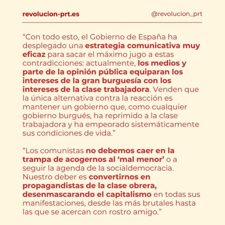 revolucion_prt's tweet photo. ARTÍCULO | Sobre las nuevas medidas económicas del Gobierno: Desenmascaremos todas las caretas del capitalismo

🔗Lee el artículo completo en nuestra web:
https://t.co/QoJFmG96Te https://t.co/I2kugZpjZh