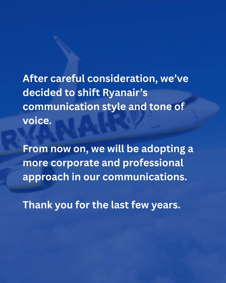 Ryanair tweet media