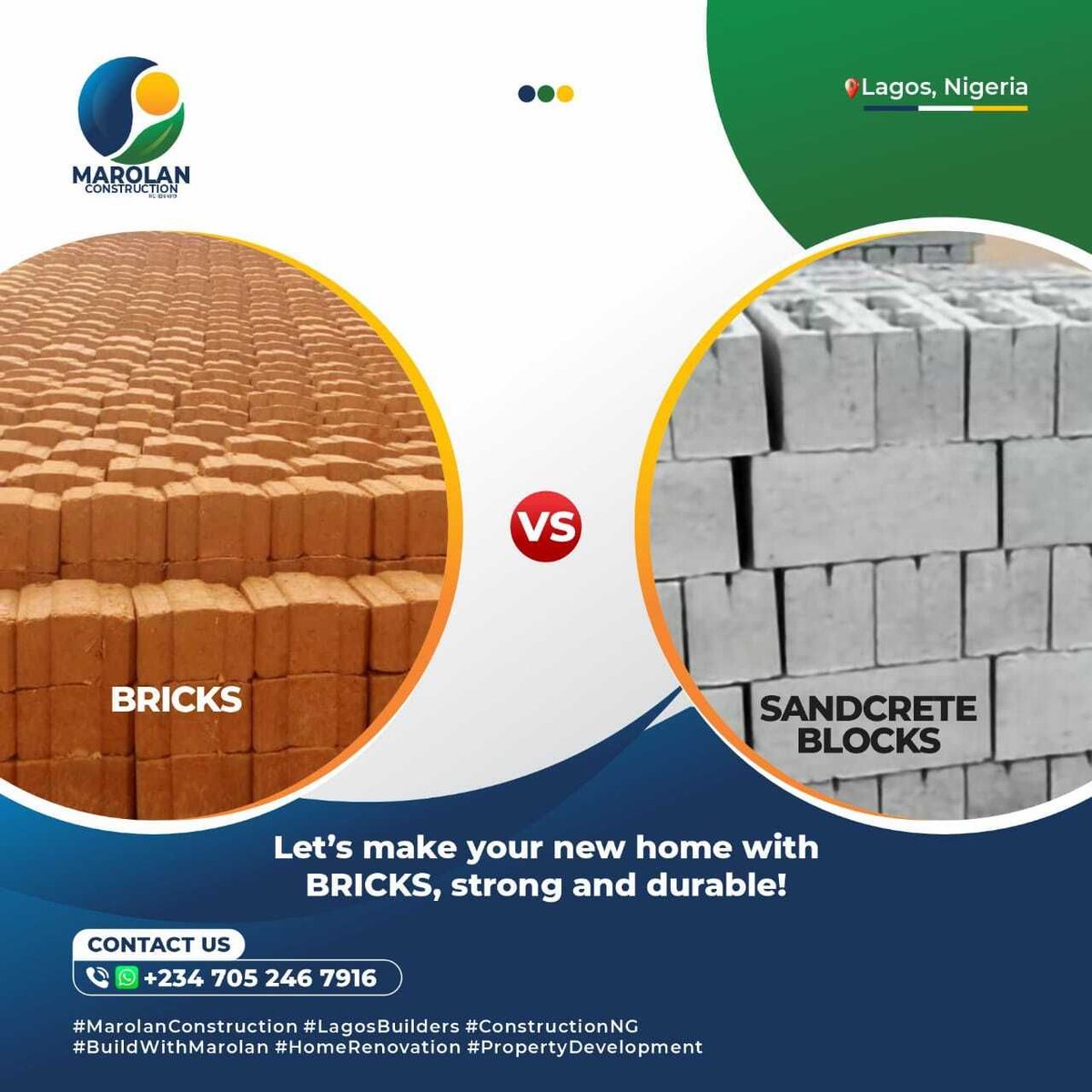 MarolanCon's tweet photo. Donโt make the most expensive mistake in building your home!
BRICKS VS BLOCKS โ Which one should you actually use?
A lot of people still donโt know the real difference. Today we break it down properly.
Swipe through ๐
#buildwithmarolan #bricksvsblocks https://t.co/nnRcAx9e6X