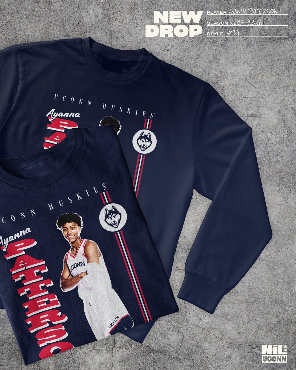 The long awaited drop! 👀 

Shop the new <a href="/ayannap34/">Ayanna Patterson</a> design as she heads into her LAST Final Four 🍀

🔗 nil.store/uconn/uconn-ay…