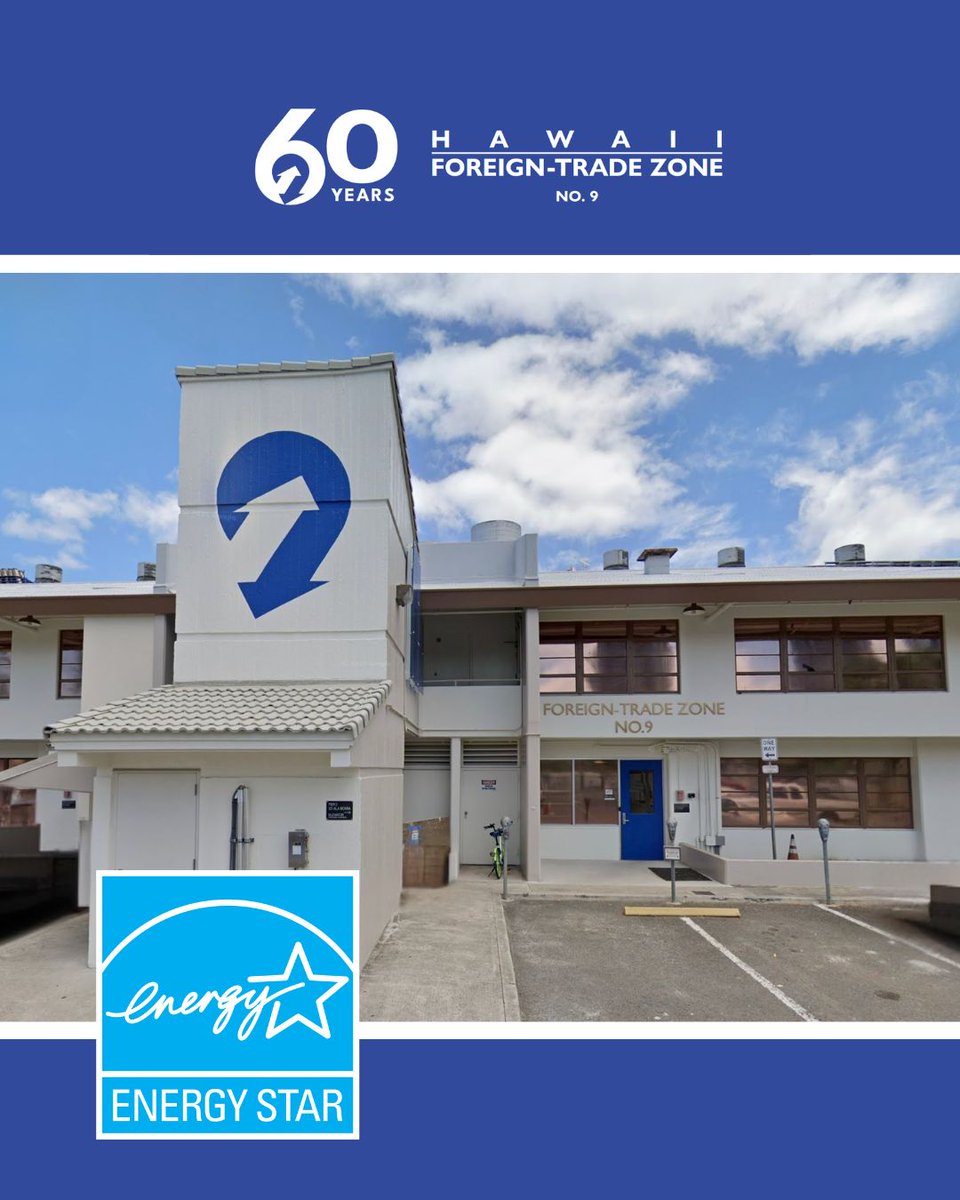Hawai‘i Foreign-Trade Zone No. 9 has earned <a href="/ENERGYSTAR/">ENERGY STAR</a> certification, recognizing top 25% energy performance nationwide.

Mahalo to our team and tenants for helping bring our 70-year-old building up to modern energy standards.

#FTZ9 #DBEDT #EnergyStar
