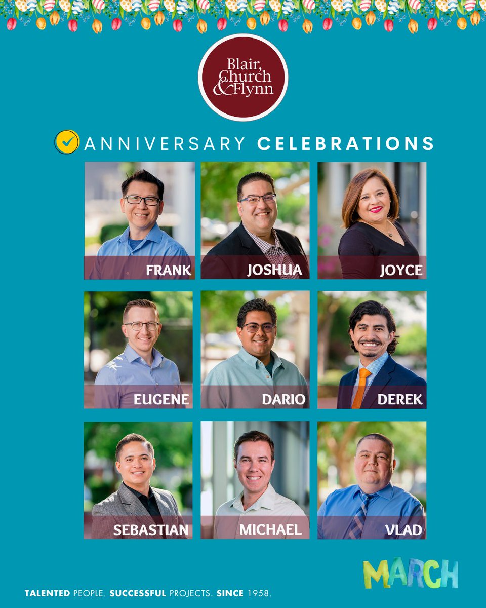 bcfengr's tweet photo. We want to congratulate everyone celebrating their March anniversaries! We appreciate each and every one of you!🙌

#TalentedPeople #SuccessfulProjects #Since1958 #WorkAnniversary #March https://t.co/zcGThFBrwh