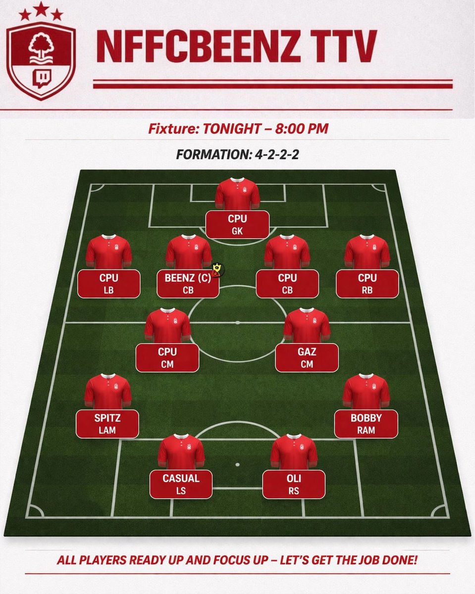 YOUR FIRST TEAM SHEET OF THE NEW ERA!!!!

#TWITCH #PRIME #NFFC