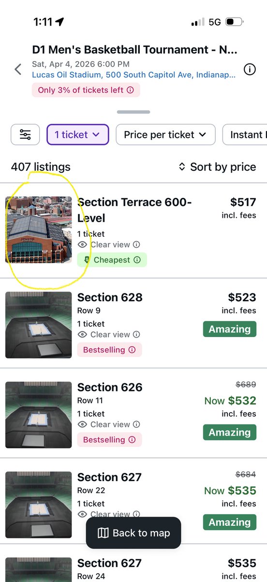 I see no lies here <a href="/LucasOilStadium/">Lucas Oil Stadium</a> from outside the building basically…🤣 👎 Disgusting <a href="/MarchMadnessMBB/">NCAA March Madness</a> <a href="/umichbball/">Michigan Men's Basketball</a> good luck. As a “valued” season ticket holder of both football and basketball I won’t be coming at these prices since allotment is a joke. <a href="/NCAA/">NCAA</a> <a href="/CoachDustyMay/">Dusty May</a>