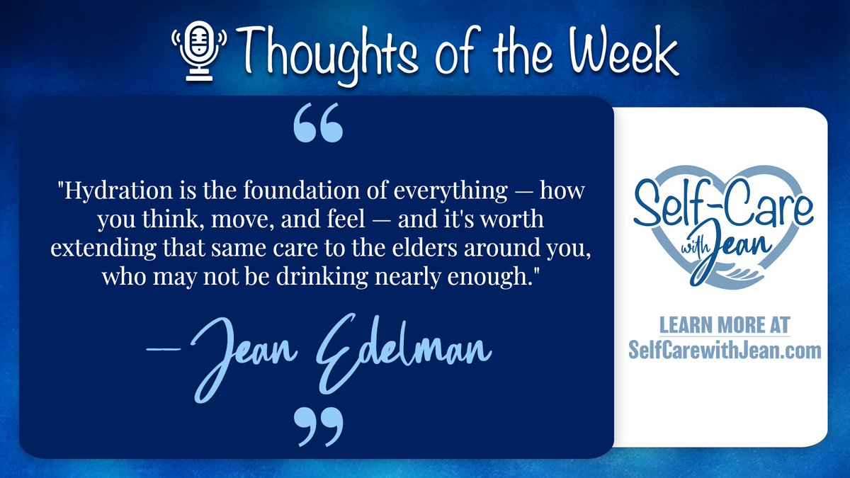 jean_edelman's tweet image. ❤️ Check on your elders today. Dehydration in older adults can look like confusion, dizziness, and mood changes — and it's easy to miss. A simple glass of water could make all the difference. Extend your self-care to those you love. 💙 #HydrationAwareness #ElderCare #StayHydrated