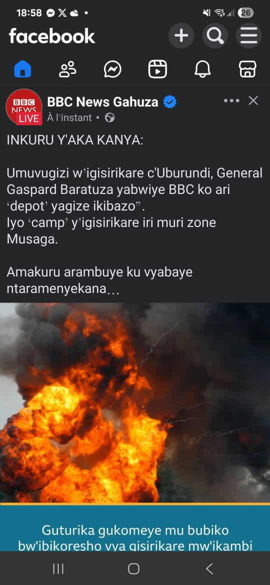 ReynoldsButari's tweet image. I Bujumbura ngo habaye incedie ahari dépôt y'ibisasu mwikambi Ku musaga