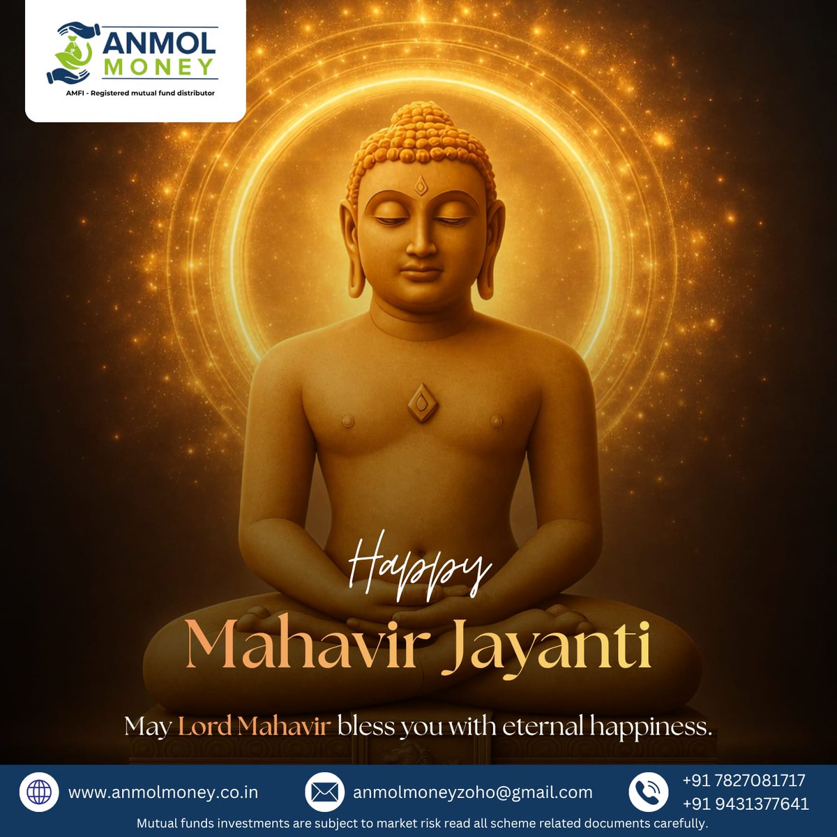 AnmolMoney's tweet image. On this auspicious occasion of Mahavir Jayanti 🙏

We are reminded that true growth comes from discipline, patience and right actions.

The same principles apply in life…
and in wealth creation..

#MahavirJayanti #FestivePost #PeaceAndProsperity
#WealthWithWisdom #anmolmoney