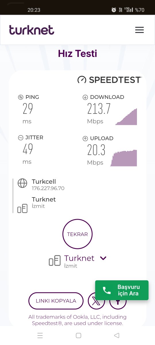 Tokenn82's tweet photo. @serhat_tarhan34 3 farklı test Turkcell https://t.co/ns6U9PKJB2