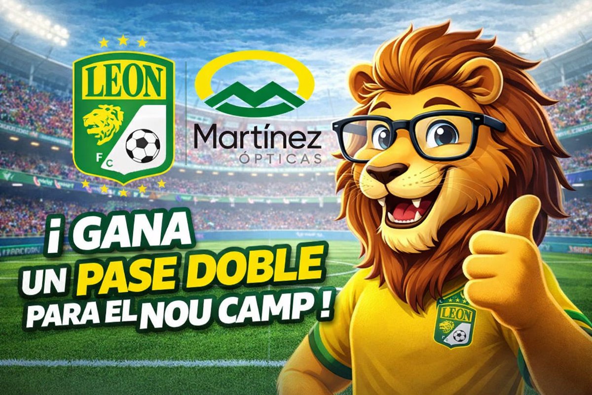 ¡<a href="/OpticasMartinez/">Martínez Opticas</a> te lleva al Nou Camp!

Un pase doble a preferente 

Acá el link para participar:
facebook.com/share/p/1KvzSK…