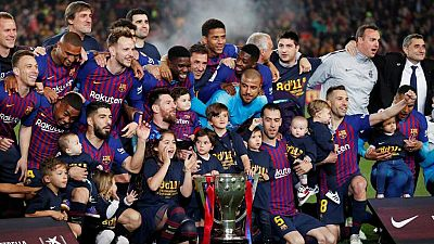 #Efemèride
27/4/2019: El #FCB guanya la seva vint-i-sisena Lliga en derrotar el Llevant al Camp Nou.