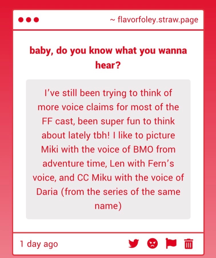 omg more ff voice claims🥹🥹🥹 i love these actually