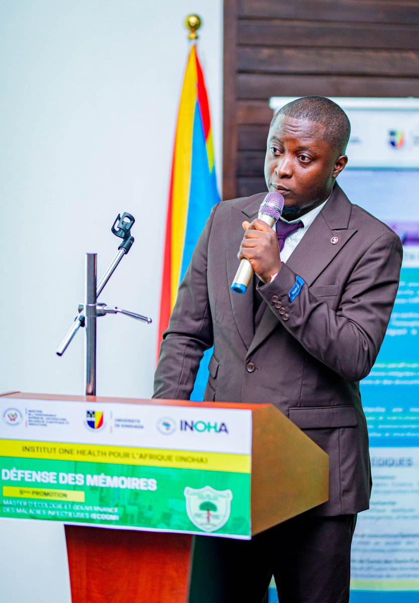 AfriqueOneREACH's tweet photo. We are thrilled to congratulate Dr Blaise Mbiala, on successfully defending his Master’s thesis on March 20, 2026 at the Université de Kinshasa, as part of the Afrique One-REACH Fellows. Congratulations ! #DELTASAfrica #FromScienceToImpact @SciforAfrica https://t.co/xe8VQGgjVn