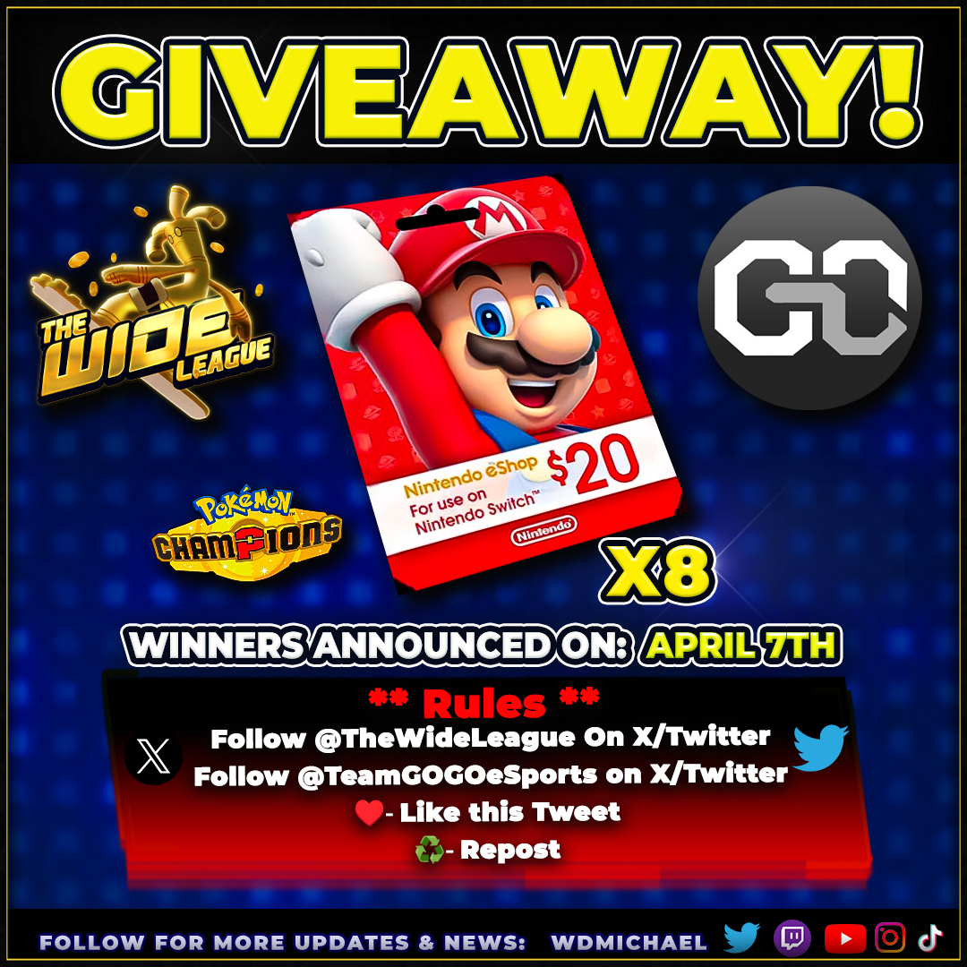 Over the next few weeks… I’m giving back to the Pokémon community in a BIG way ❤️

🎁 1 Copy of Pokopia
🎁 10x $20 Nintendo eShop Gift Cards
🏆 $250 Prize Pool Tournament (The Wide League)

This community has helped me through some of the hardest times in my life…And I’ll never