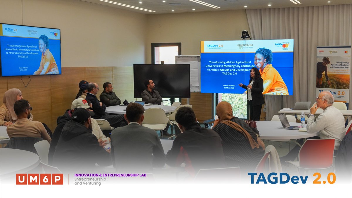 UM6P_IE_Lab's tweet photo. On March 26, 2026, I&amp;E Lab organized a TAGDev 2.0 workshop on climate-smart agriculture, bringing together young people from ITSA-Souihla to assess implemented actions, share experiences, and propose improvements. Certificates were awarded to participants. https://t.co/cbgofsjkJV