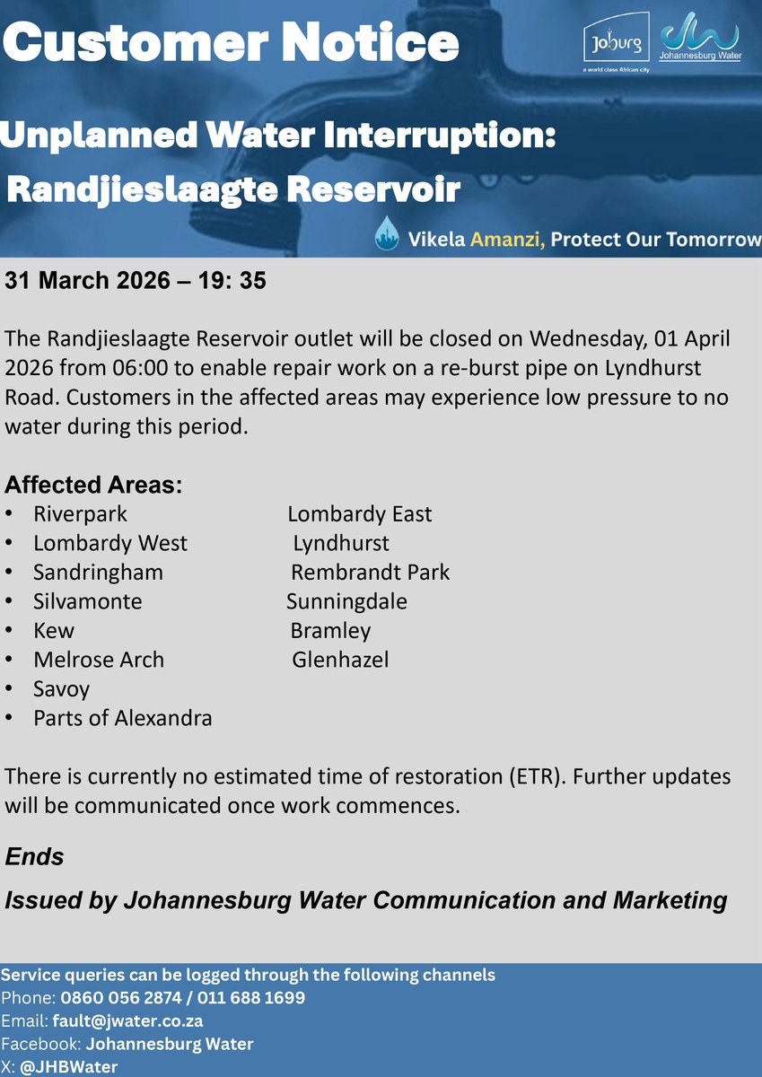 Johannesburg Water tweet media