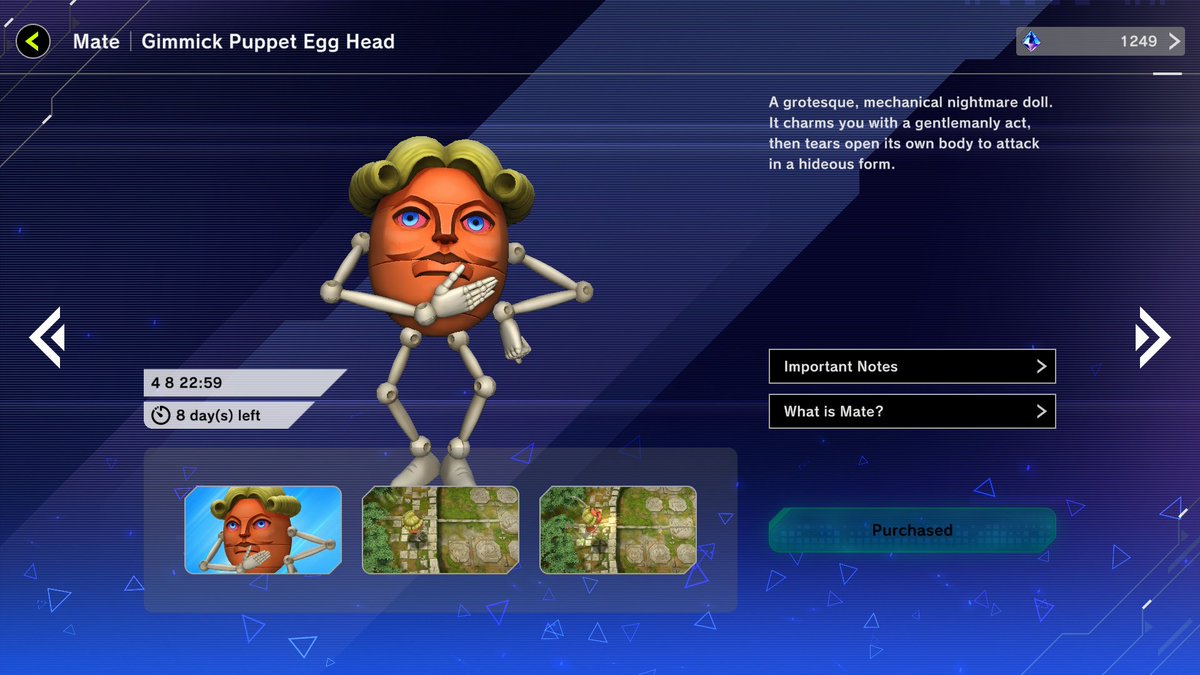 I saw that a Gimmick Puppet Egg Head mate is available in Yu-Gi-Oh! Master Duel right now. Of course I bought it. He's so funny looking.🥚👨