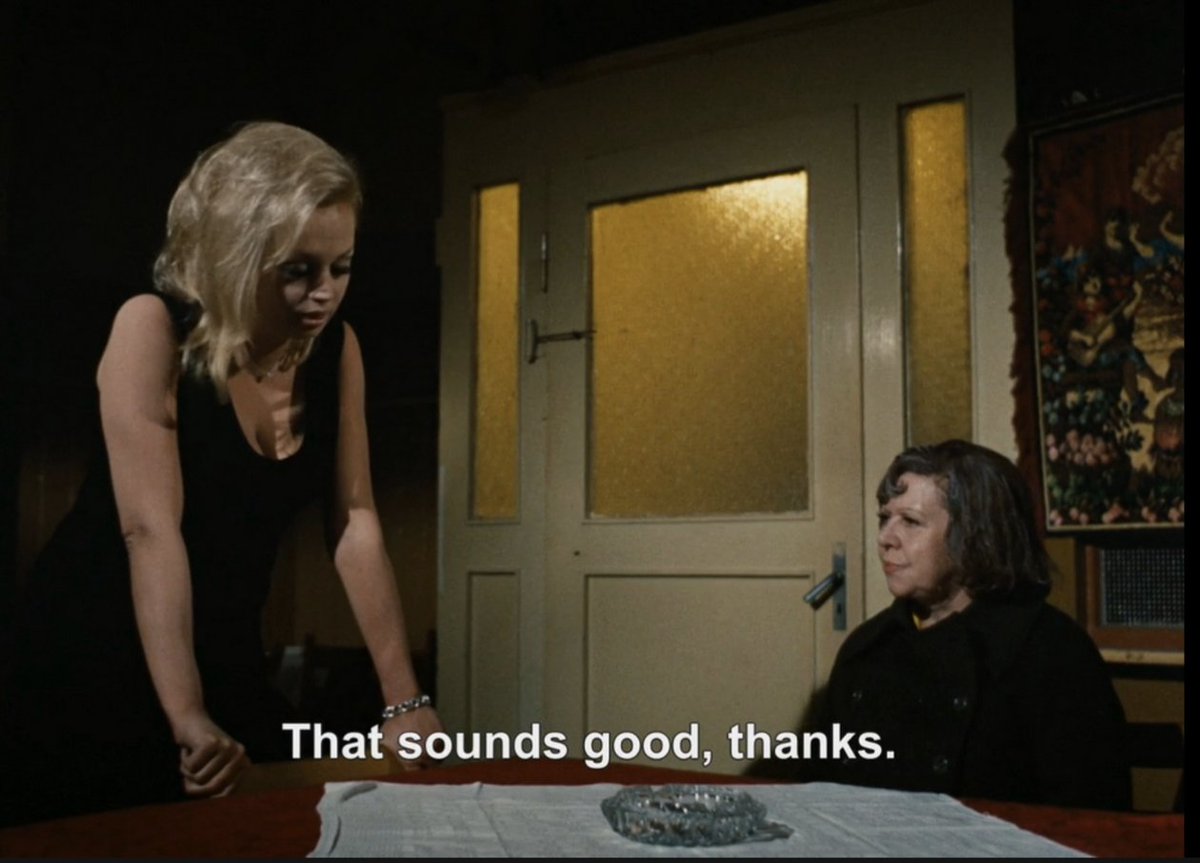 kukukadoo's tweet photo. like many, i was puzzled by dakota johnson's drink order in the opening scene of materialists (2025). but now i realize it's a sophisticated allusion to the opening scene of fassbinder's ali: fear eats the soul (1974) https://t.co/BqYpCSuYRP