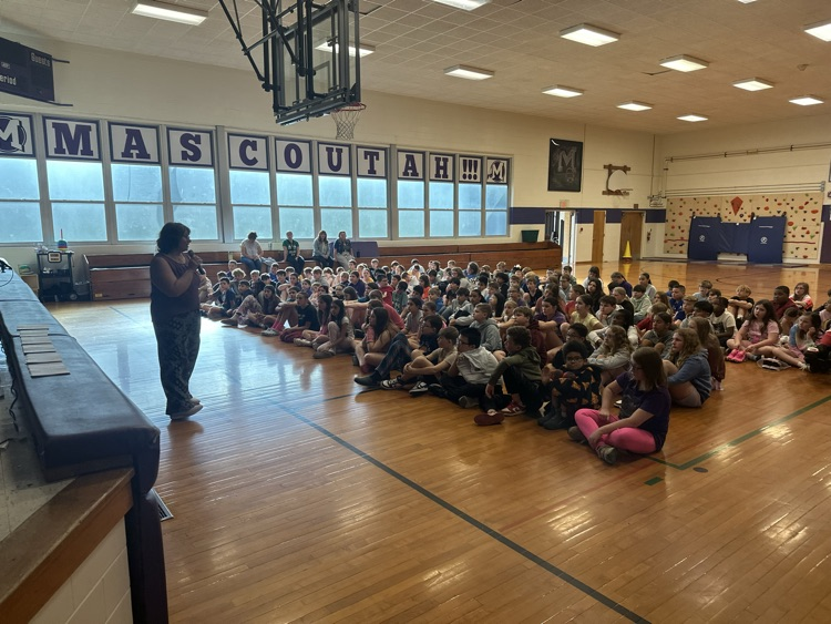 M19_MES's tweet photo. Mascoutah Elementary School fifth graders heard from Jeanette Schorfheide, Mascoutah Middle School counselor, about courses available at MMS this morning. #19EveryStudent https://t.co/4X2NbJvHFq