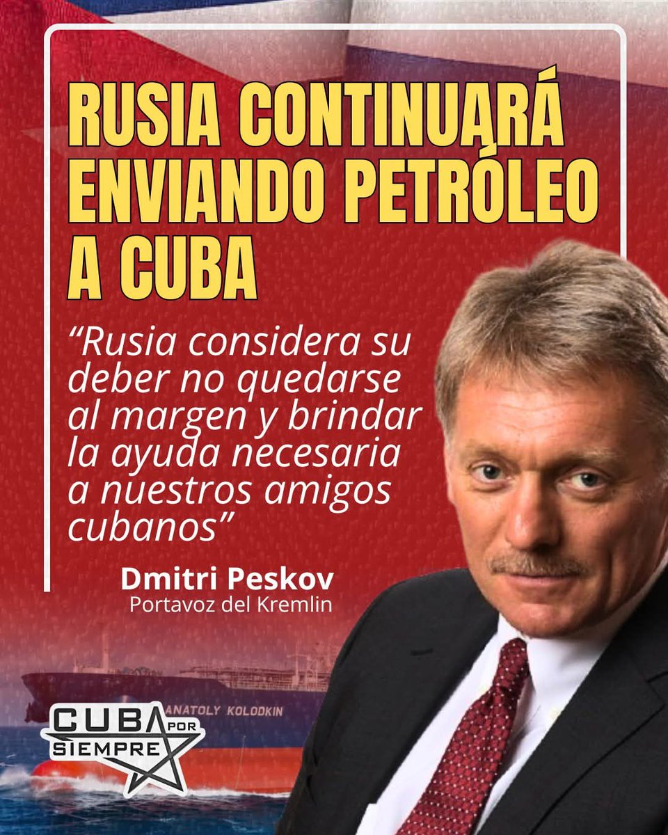 Gracias Rusia por su solidaridad.#SanctiSpíritusEnMarcha #CubaNoEstáSola <a href="/AlexisLorente74/">Alexis Lorente Jiménez</a> <a href="/DeivyPrezMartn1/">Deivy Pérez Martín</a> <a href="/DiazCanelB/">Miguel Díaz-Canel Bermúdez</a> <a href="/SanctiSpiritus1/">Gobierno Provincial #SanctiSpíritus</a>