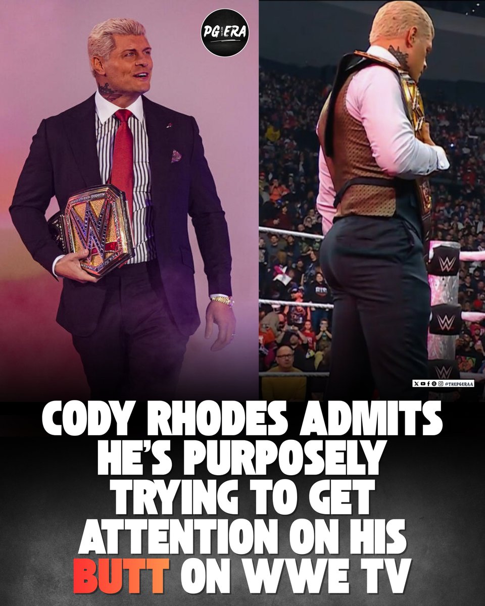 Cody Rhodes revealed he’s leaning into a more eye-catching presentation on WWE TV, inspired by stars like Rhea Ripley.

He admitted he’s even trying to draw more attention to his butt as part of that shift.

Rhodes said it’s about embracing confidence and standing out, just like