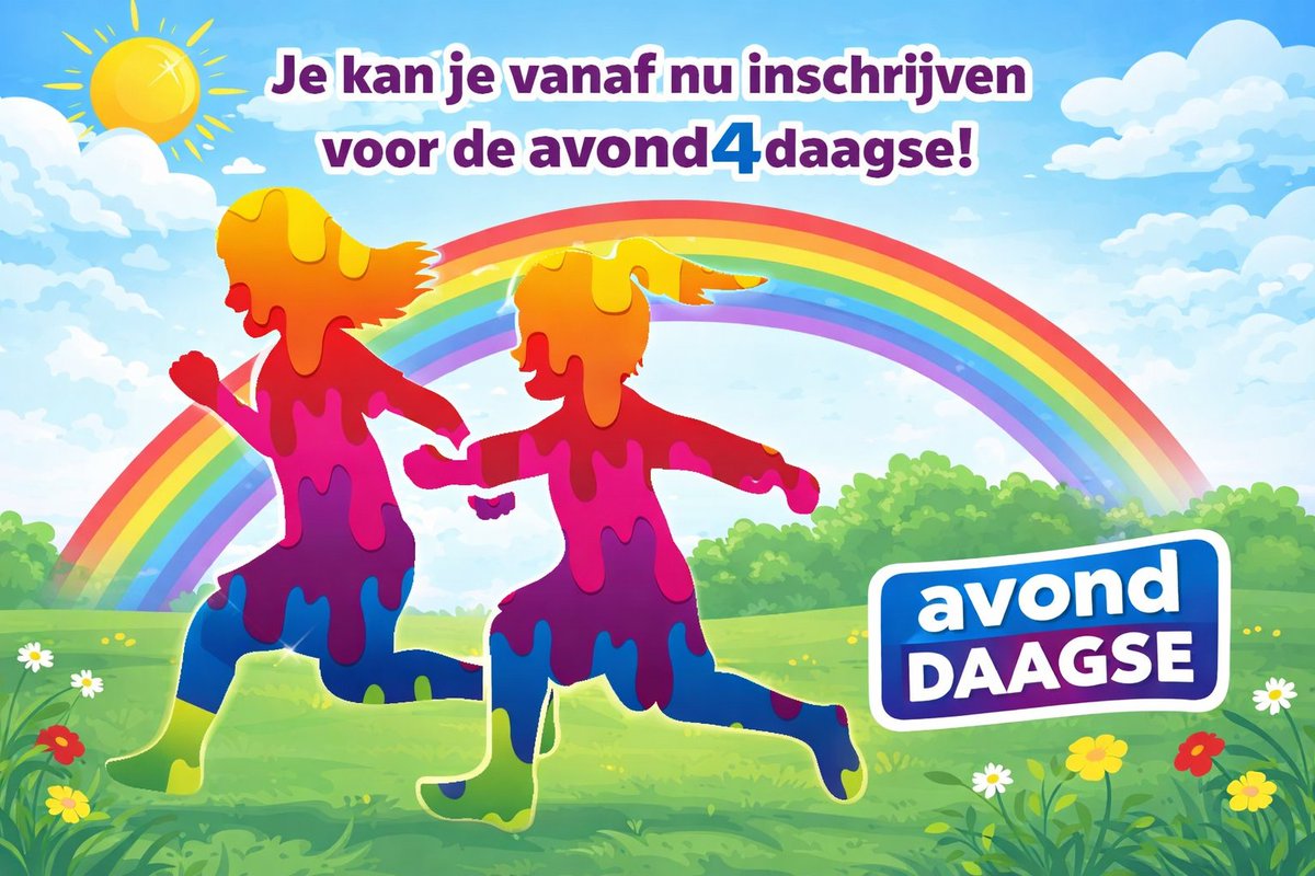 a4dhia's tweet photo. Vanaf nu kun je je inschrijven voor de avond4daagse van 18 t/m 21 mei 2026. Schrijf je snel in en mis het niet, want het worden weer vier supergezellige dagen.
Inschrijven kan via de website https://t.co/KwJ7nGExgf https://t.co/i2iOHO4grV