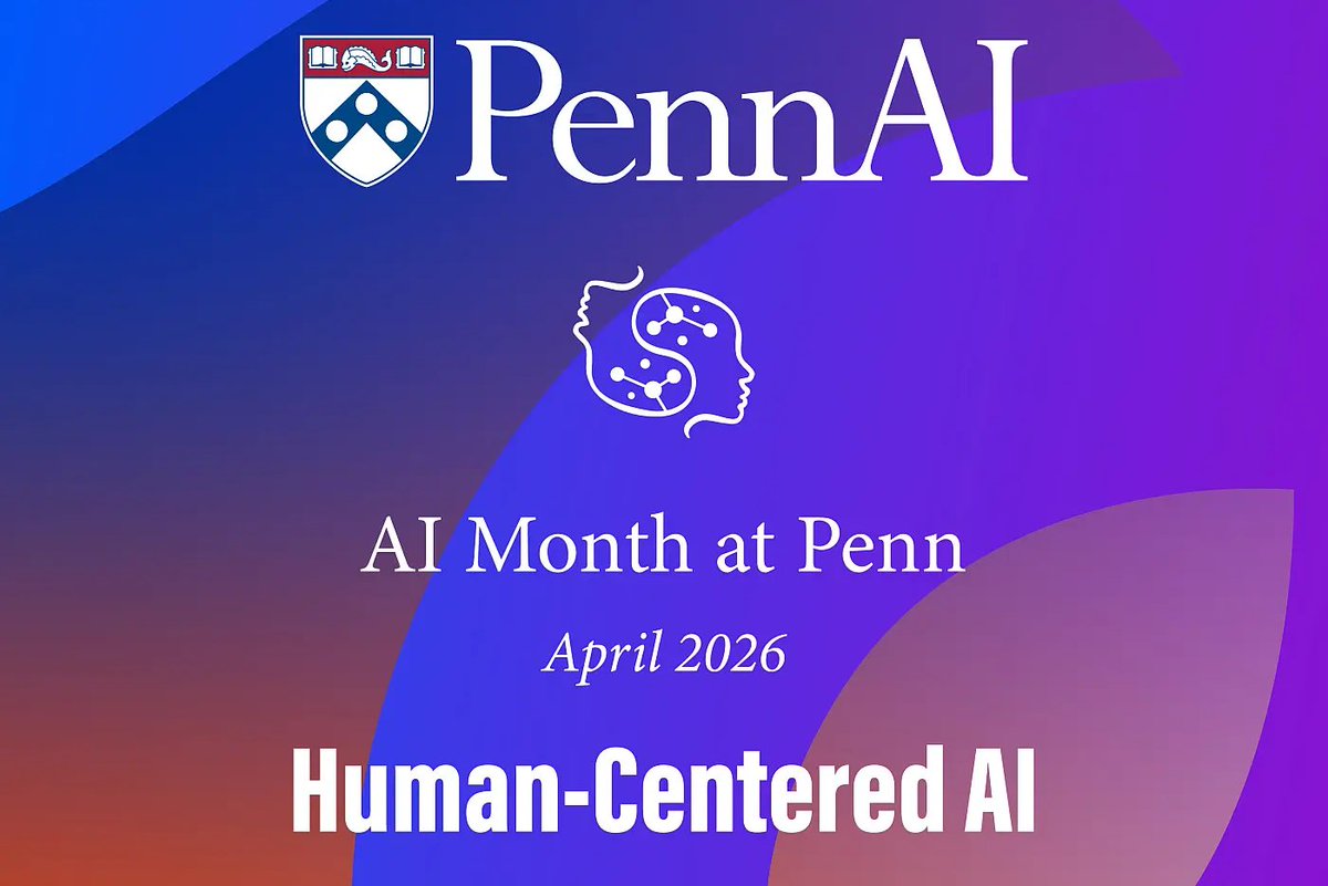 pennlaw's tweet photo. April is AI Month at Penn. Join us for a series of events exploring human-centered AI across regulation, copyright law, business, education, and more! https://t.co/TZ4ura66gI https://t.co/JkH72sRIeY